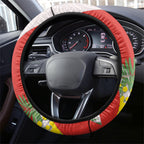 St George Illawarra Dragons Steering Wheel Cover Golden Wattle Floral Polynesian - Australian Flower - Rugby Mascot
