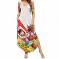 St George Illawarra Dragons Summer Maxi Dress Golden Wattle Floral Polynesian - Australian Flower - Rugby Mascot