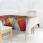 St George Illawarra Dragons Tablecloth Golden Wattle Floral Polynesian - Australian Flower - Rugby Mascot