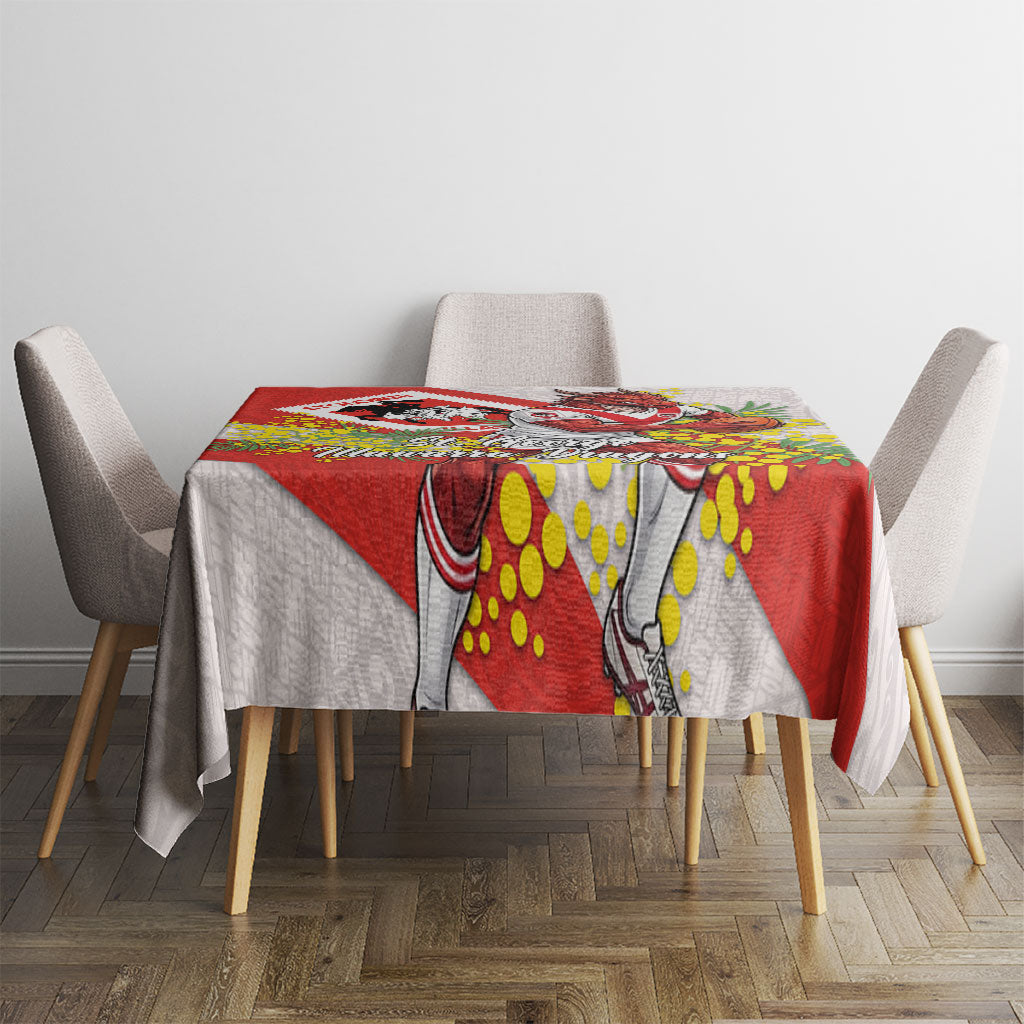 St George Illawarra Dragons Tablecloth Golden Wattle Floral Polynesian - Australian Flower - Rugby Mascot