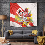 St George Illawarra Dragons Tapestry Golden Wattle Floral Polynesian - Australian Flower - Rugby Mascot