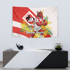 St George Illawarra Dragons Tapestry Golden Wattle Floral Polynesian - Australian Flower - Rugby Mascot