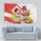 St George Illawarra Dragons Tapestry Golden Wattle Floral Polynesian - Australian Flower - Rugby Mascot
