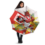 St George Illawarra Dragons Umbrella Golden Wattle Floral Polynesian - Australian Flower - Rugby Mascot