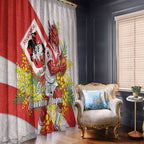 St George Illawarra Dragons Window Curtain Golden Wattle Floral Polynesian - Australian Flower - Rugby Mascot
