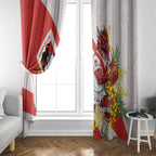 St George Illawarra Dragons Window Curtain Golden Wattle Floral Polynesian - Australian Flower - Rugby Mascot