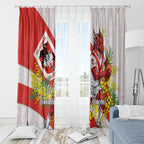 St George Illawarra Dragons Window Curtain Golden Wattle Floral Polynesian - Australian Flower - Rugby Mascot