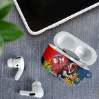 Sydney Roosters AirPods Case Golden Wattle Floral Polynesian - Australian Flower - Rugby Mascot