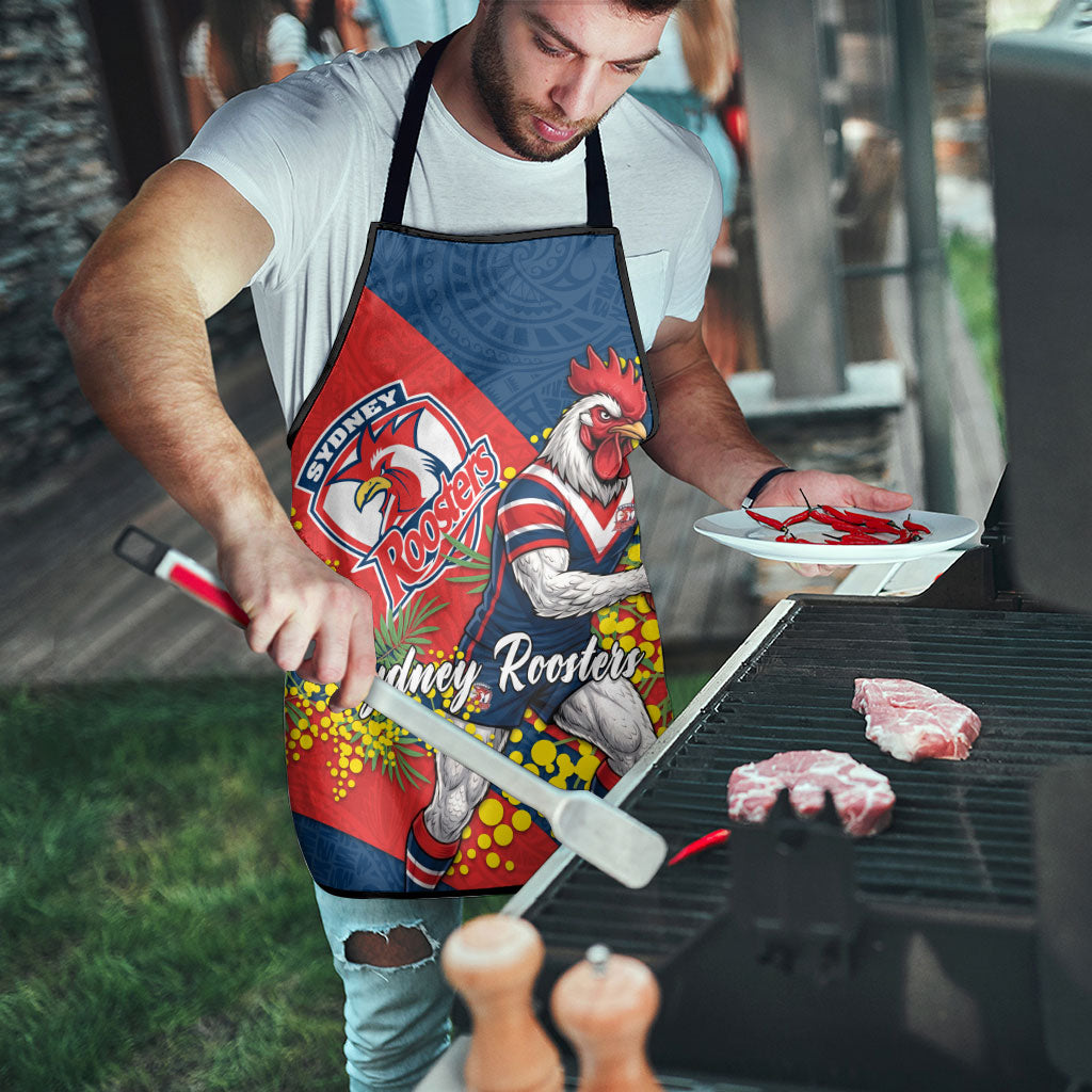 Sydney Roosters Apron Golden Wattle Floral Polynesian - Australian Flower - Rugby Mascot