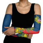 Sydney Roosters Arm Sleeves Golden Wattle Floral Polynesian - Australian Flower - Rugby Mascot