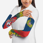 Sydney Roosters Arm Sleeves Golden Wattle Floral Polynesian - Australian Flower - Rugby Mascot