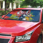 Sydney Roosters Auto Sun Shade Golden Wattle Floral Polynesian - Australian Flower - Rugby Mascot