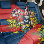 Sydney Roosters Back Car Seat Cover Golden Wattle Floral Polynesian - Australian Flower - Rugby Mascot