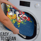 Sydney Roosters Bathroom Set Golden Wattle Floral Polynesian - Australian Flower - Rugby Mascot