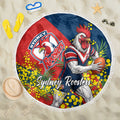 Sydney Roosters Beach Blanket Golden Wattle Floral Polynesian - Australian Flower - Rugby Mascot