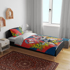Sydney Roosters Bedding Set Golden Wattle Floral Polynesian - Australian Flower - Rugby Mascot