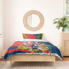 Sydney Roosters Bedding Set Golden Wattle Floral Polynesian - Australian Flower - Rugby Mascot
