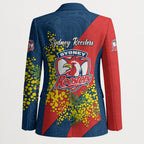 Sydney Roosters Blazer Golden Wattle Floral Polynesian - Australian Flower - Rugby Mascot