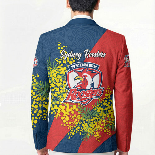 Sydney Roosters Blazer Golden Wattle Floral Polynesian - Australian Flower - Rugby Mascot