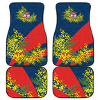 Sydney Roosters Car Mats Golden Wattle Floral Polynesian - Australian Flower - Rugby Mascot