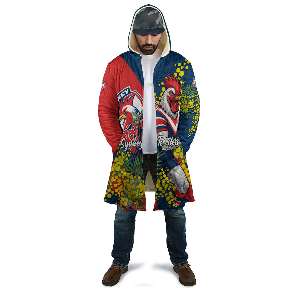 Sydney Roosters Cloak Golden Wattle Floral Polynesian - Australian Flower - Rugby Mascot