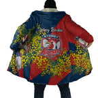 Sydney Roosters Cloak Golden Wattle Floral Polynesian - Australian Flower - Rugby Mascot