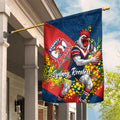 Sydney Roosters Garden Flag Golden Wattle Floral Polynesian - Australian Flower - Rugby Mascot