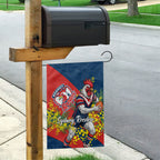 Sydney Roosters Garden Flag Golden Wattle Floral Polynesian - Australian Flower - Rugby Mascot