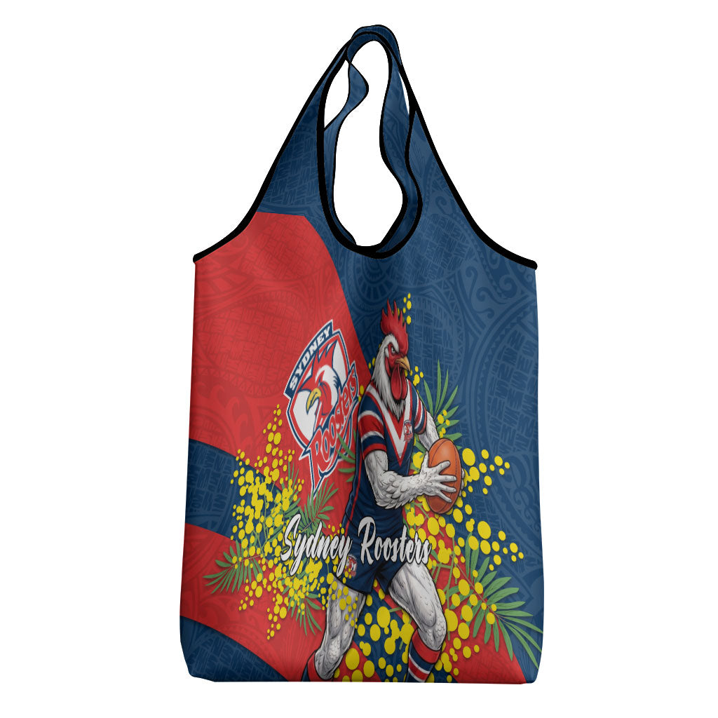 Sydney Roosters Grocery Bag Golden Wattle Floral Polynesian - Australian Flower - Rugby Mascot
