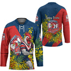Sydney Roosters Hockey Jersey Golden Wattle Floral Polynesian - Australian Flower - Rugby Mascot