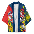 Sydney Roosters Kimono Golden Wattle Floral Polynesian - Australian Flower - Rugby Mascot