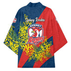 Sydney Roosters Kimono Golden Wattle Floral Polynesian - Australian Flower - Rugby Mascot
