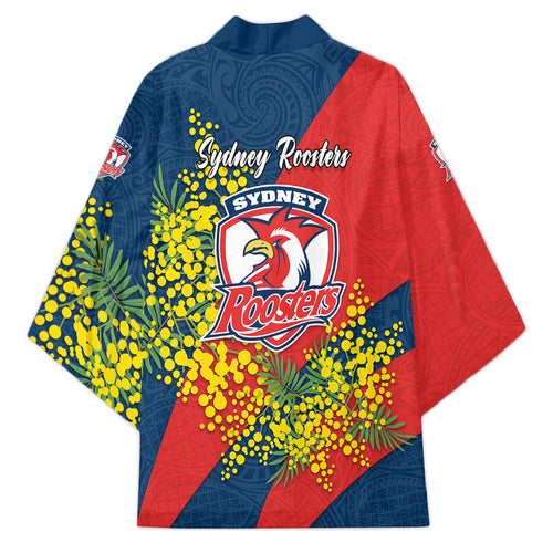Sydney Roosters Kimono Golden Wattle Floral Polynesian - Australian Flower - Rugby Mascot