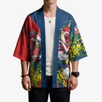 Sydney Roosters Kimono Golden Wattle Floral Polynesian - Australian Flower - Rugby Mascot