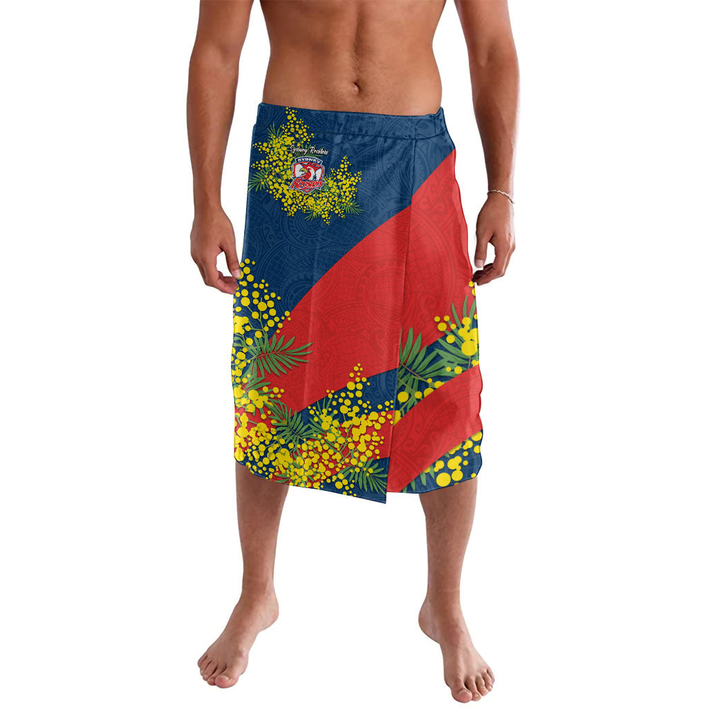 Sydney Roosters Lavalava Golden Wattle Floral Polynesian - Australian Flower - Rugby Mascot