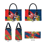 Sydney Roosters Leather Bag Golden Wattle Floral Polynesian - Australian Flower - Rugby Mascot