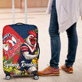 Sydney Roosters Luggage Cover Golden Wattle Floral Polynesian - Australian Flower - Rugby Mascot