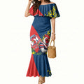 Sydney Roosters Mermaid Dress Golden Wattle Floral Polynesian - Australian Flower - Rugby Mascot