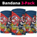 Sydney Roosters Neck Gaiter Golden Wattle Floral Polynesian - Australian Flower - Rugby Mascot
