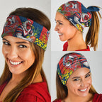 Sydney Roosters Neck Gaiter Golden Wattle Floral Polynesian - Australian Flower - Rugby Mascot