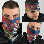 Sydney Roosters Neck Gaiter Golden Wattle Floral Polynesian - Australian Flower - Rugby Mascot
