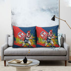 Sydney Roosters Pillow Cover Golden Wattle Floral Polynesian - Australian Flower - Rugby Mascot
