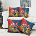 Sydney Roosters Pillow Cover Golden Wattle Floral Polynesian - Australian Flower - Rugby Mascot