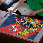 Sydney Roosters Puzzle Golden Wattle Floral Polynesian - Australian Flower - Rugby Mascot