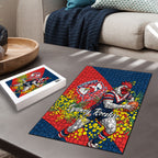 Sydney Roosters Puzzle Golden Wattle Floral Polynesian - Australian Flower - Rugby Mascot