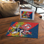 Sydney Roosters Puzzle Golden Wattle Floral Polynesian - Australian Flower - Rugby Mascot
