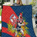 Sydney Roosters Quilt Golden Wattle Floral Polynesian - Australian Flower - Rugby Mascot