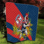 Sydney Roosters Quilt Golden Wattle Floral Polynesian - Australian Flower - Rugby Mascot