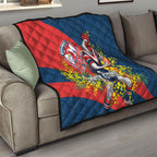 Sydney Roosters Quilt Golden Wattle Floral Polynesian - Australian Flower - Rugby Mascot