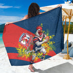 Sydney Roosters Sarong Golden Wattle Floral Polynesian - Australian Flower - Rugby Mascot